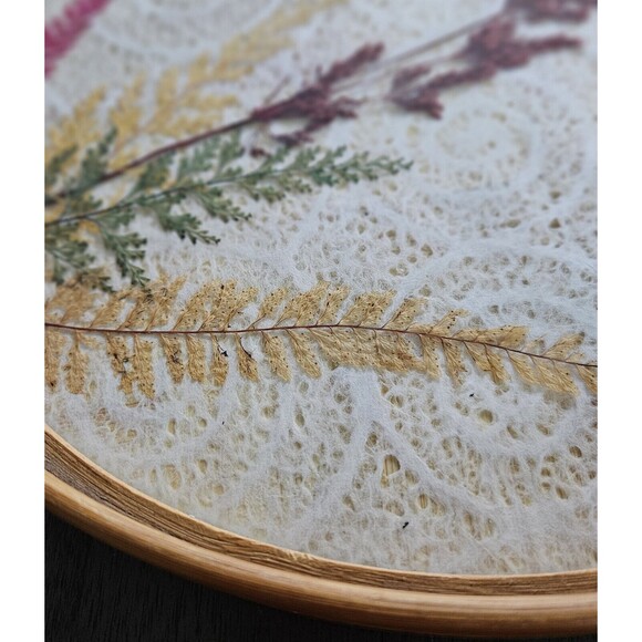 Vintage Round Bamboo Serving Tray Butterfly with Coasters Set of 7 Taiwan - Picture 11 of 12